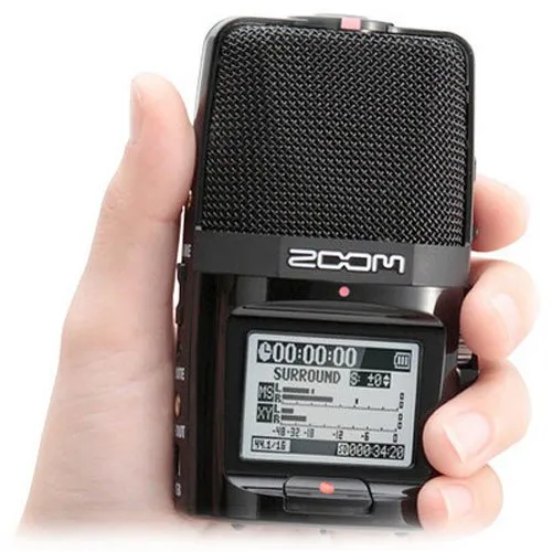 Zoom H2n Stereo/Surround-Sound Portable Recorder, 5 Built-In Microphones, X/Y, Mid-Side, Surround Sound, Ambisonics Mode, Records to SD Card, For Recording Music, Audio for Video, and Interviews