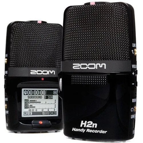 Zoom H2n Stereo/Surround-Sound Portable Recorder, 5 Built-In Microphones, X/Y, Mid-Side, Surround Sound, Ambisonics Mode, Records to SD Card, For Recording Music, Audio for Video, and Interviews