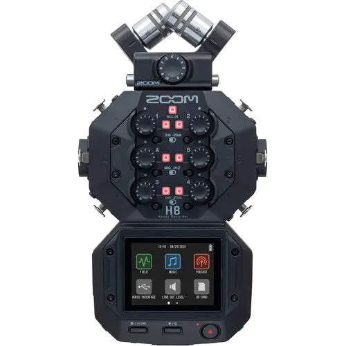 Zoom H8 12-Track Portable Recorder, Stereo Microphones, 6 Inputs, Touchscreen Interface, USB Audio Interface, Battery Powered, for Stereo/Multitrack Audio for Video, Podcasting, and Music